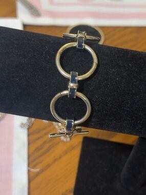Banana Republic Silver and Navy Link Bracelet